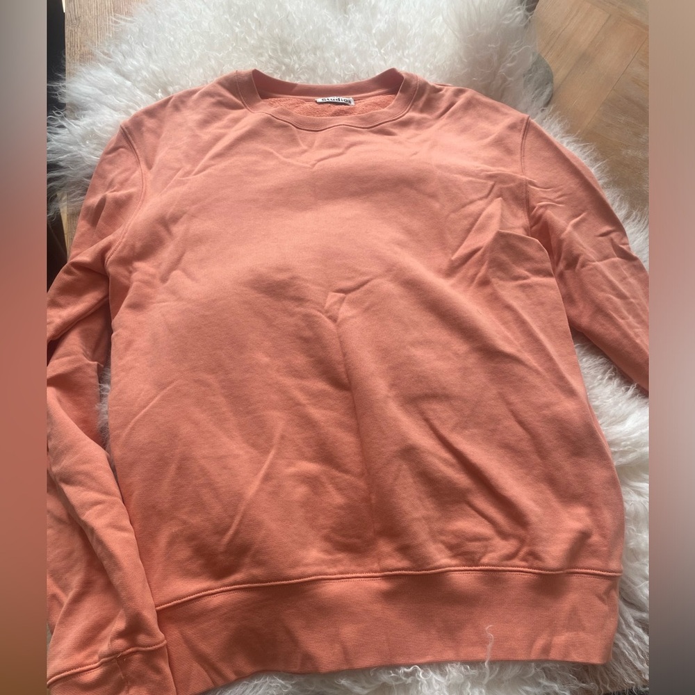 VGC luxury Acne Studios Casey Coral peach-pink Crewneck Sweatshirt in Size M!!
